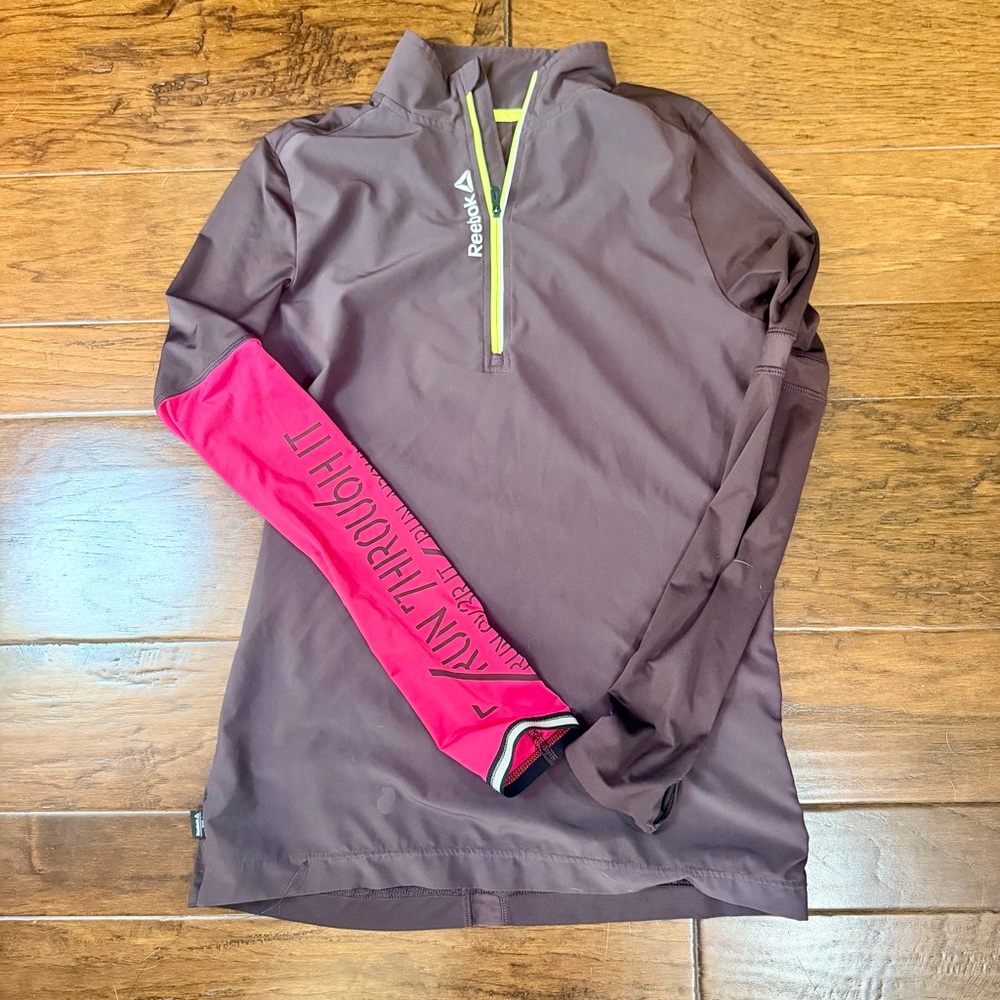 Reebok Black Athletic Jacket with Neon Green Trim